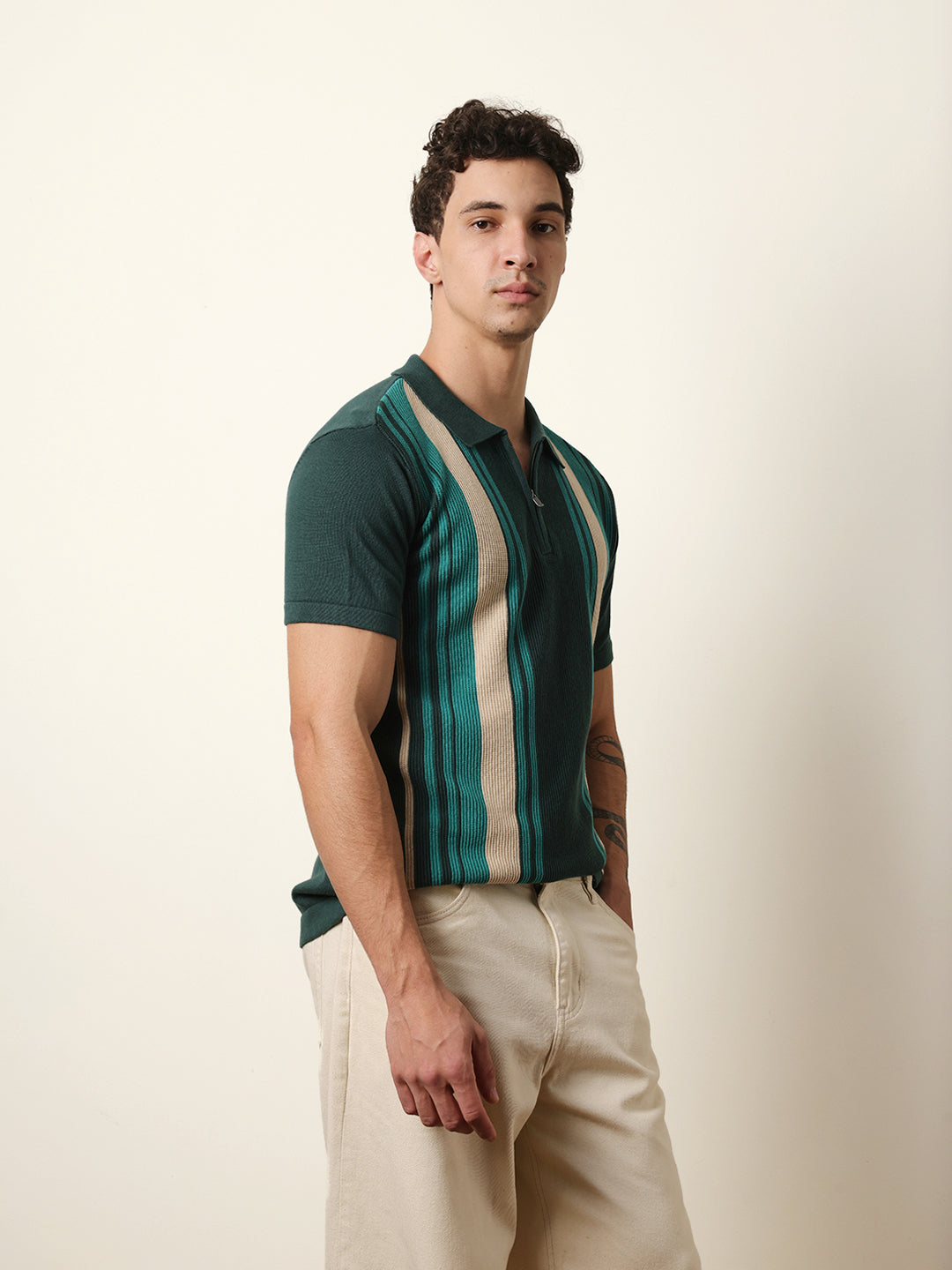 Men Multicolor Half Sleeve Polo T-Shirt