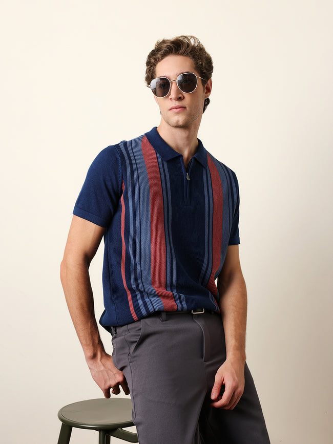 Men Multicolor Half Sleeve Polo T-Shirt
