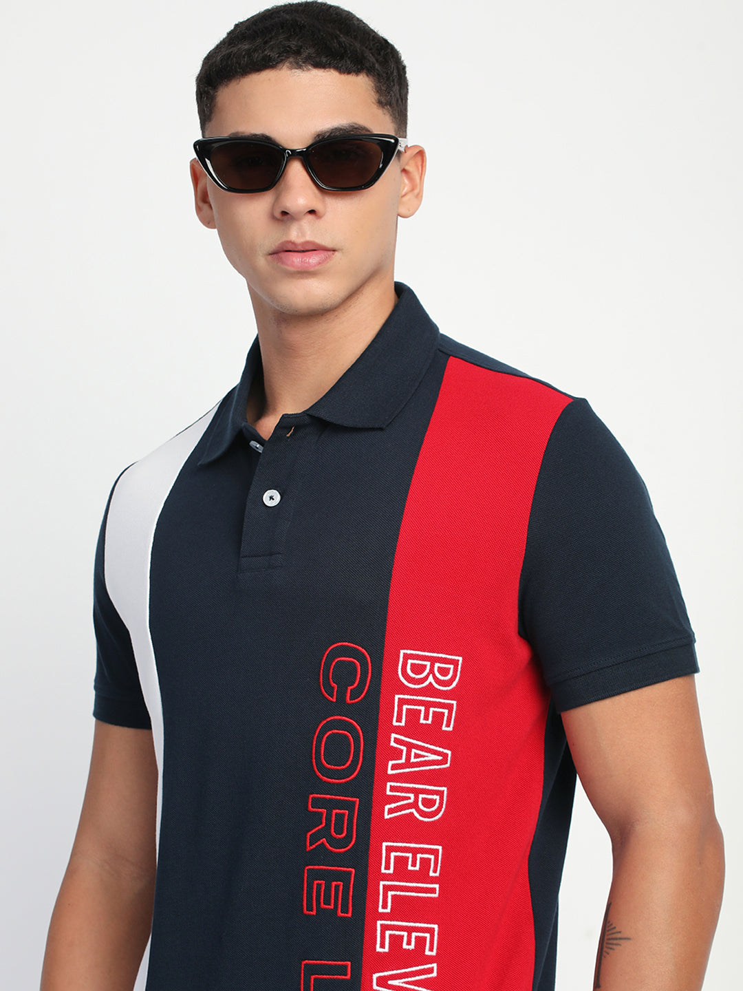 Men Color-block Graphic Regular Fit Polo T-Shirt