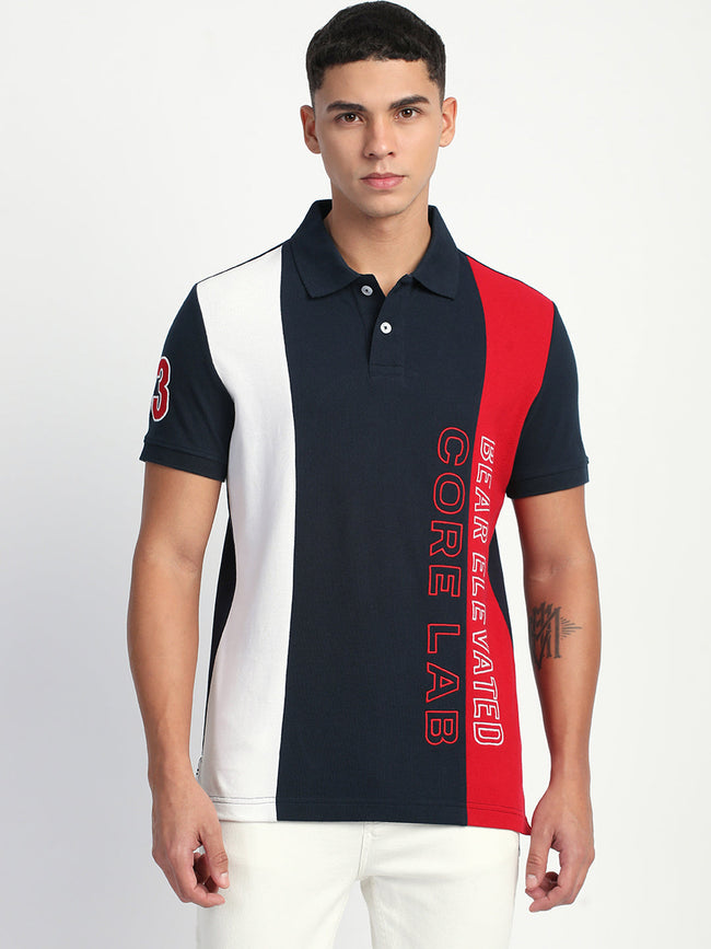 Men Color-block Graphic Regular Fit Polo T-Shirt