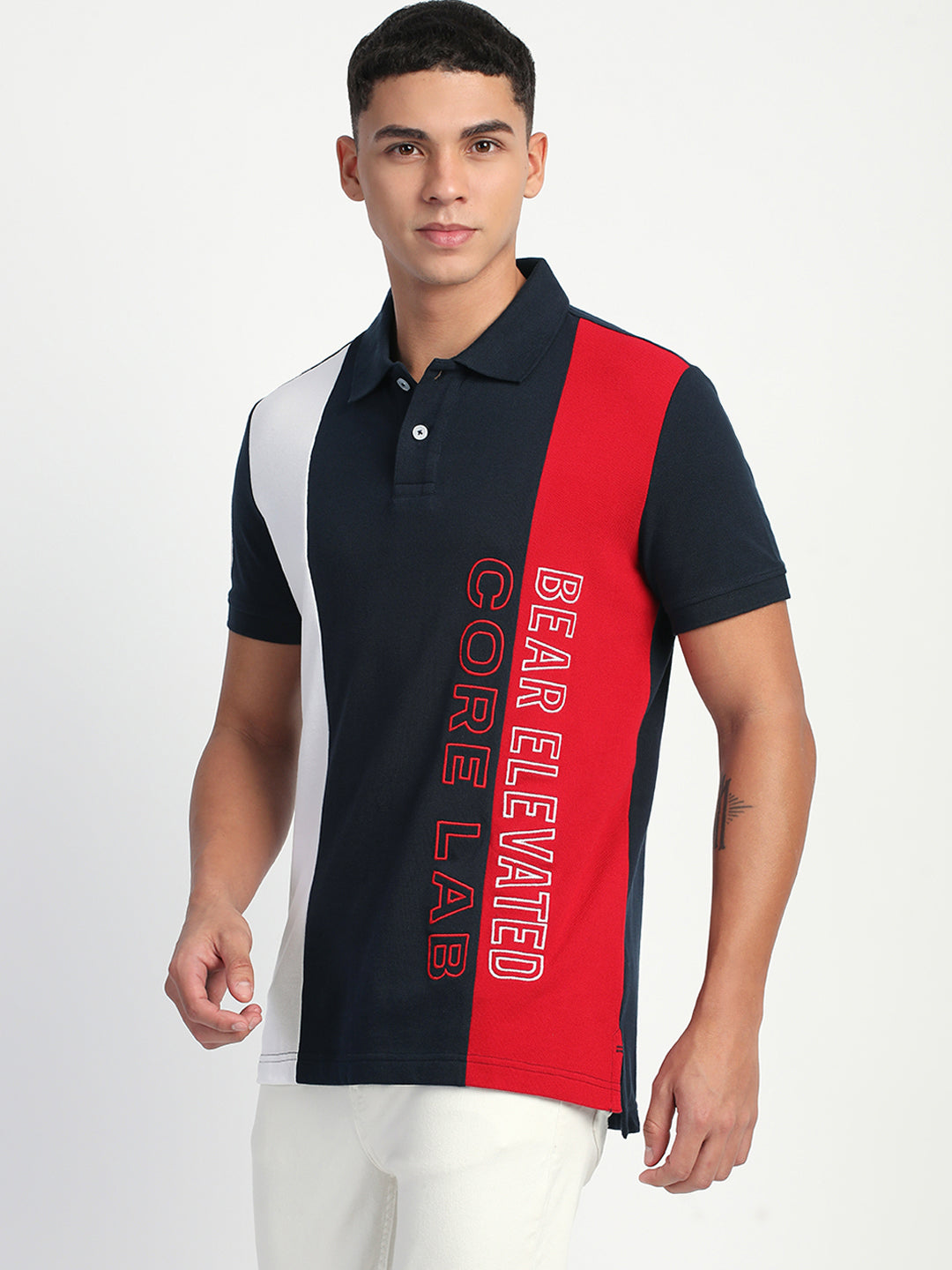 Men Color-block Graphic Regular Fit Polo T-Shirt