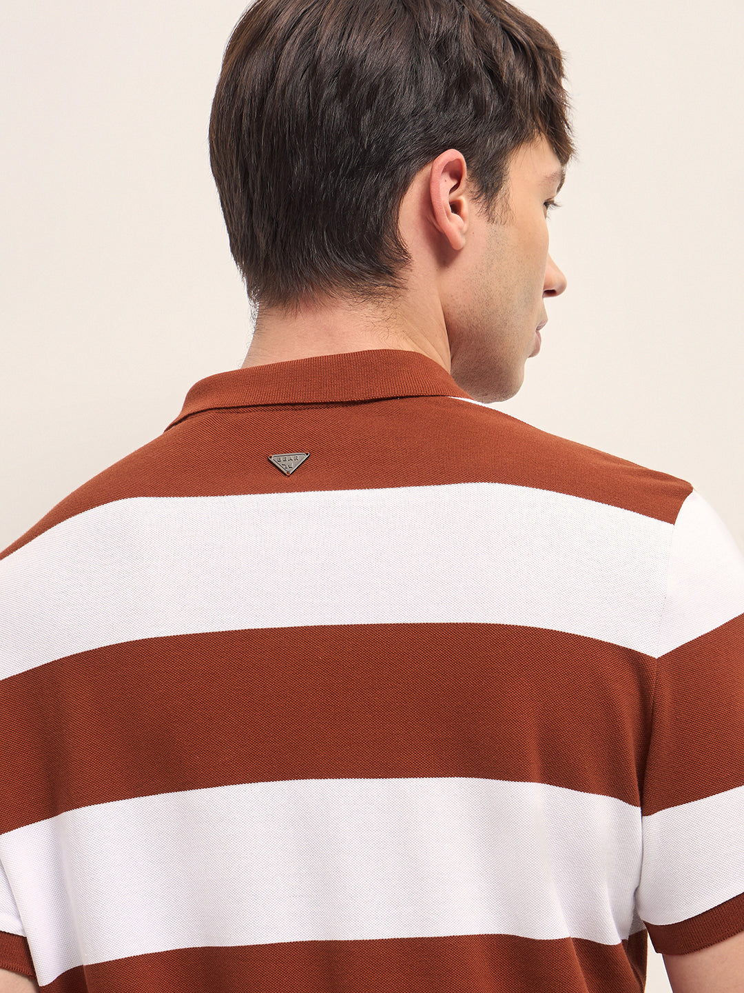 Men Cotton Striped Polo T-Shirt