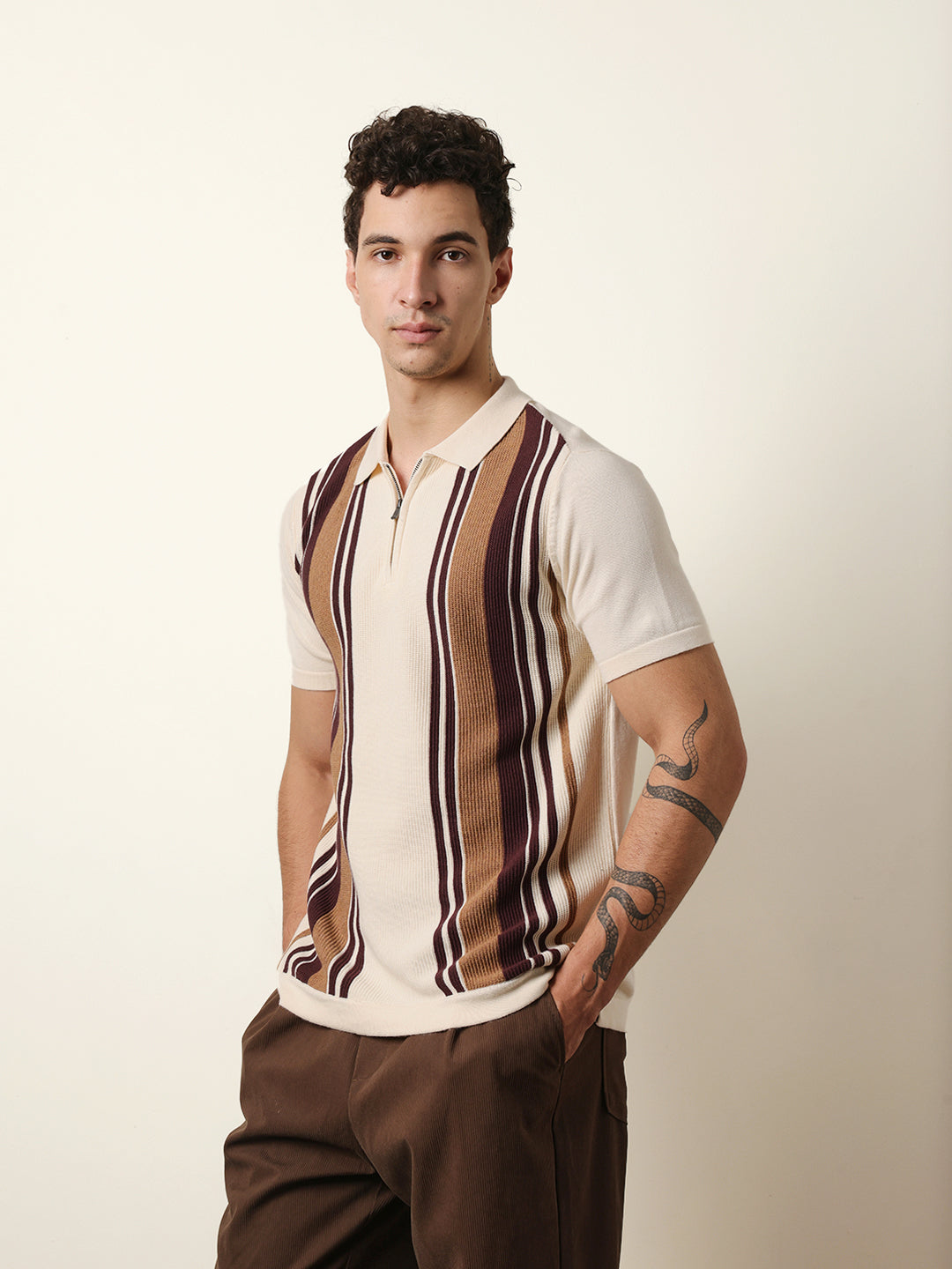 Men Multicolor Half Sleeve Polo T-Shirt