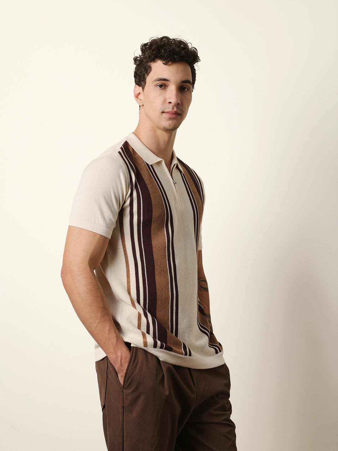 Men Multicolor Half Sleeve Polo T-Shirt