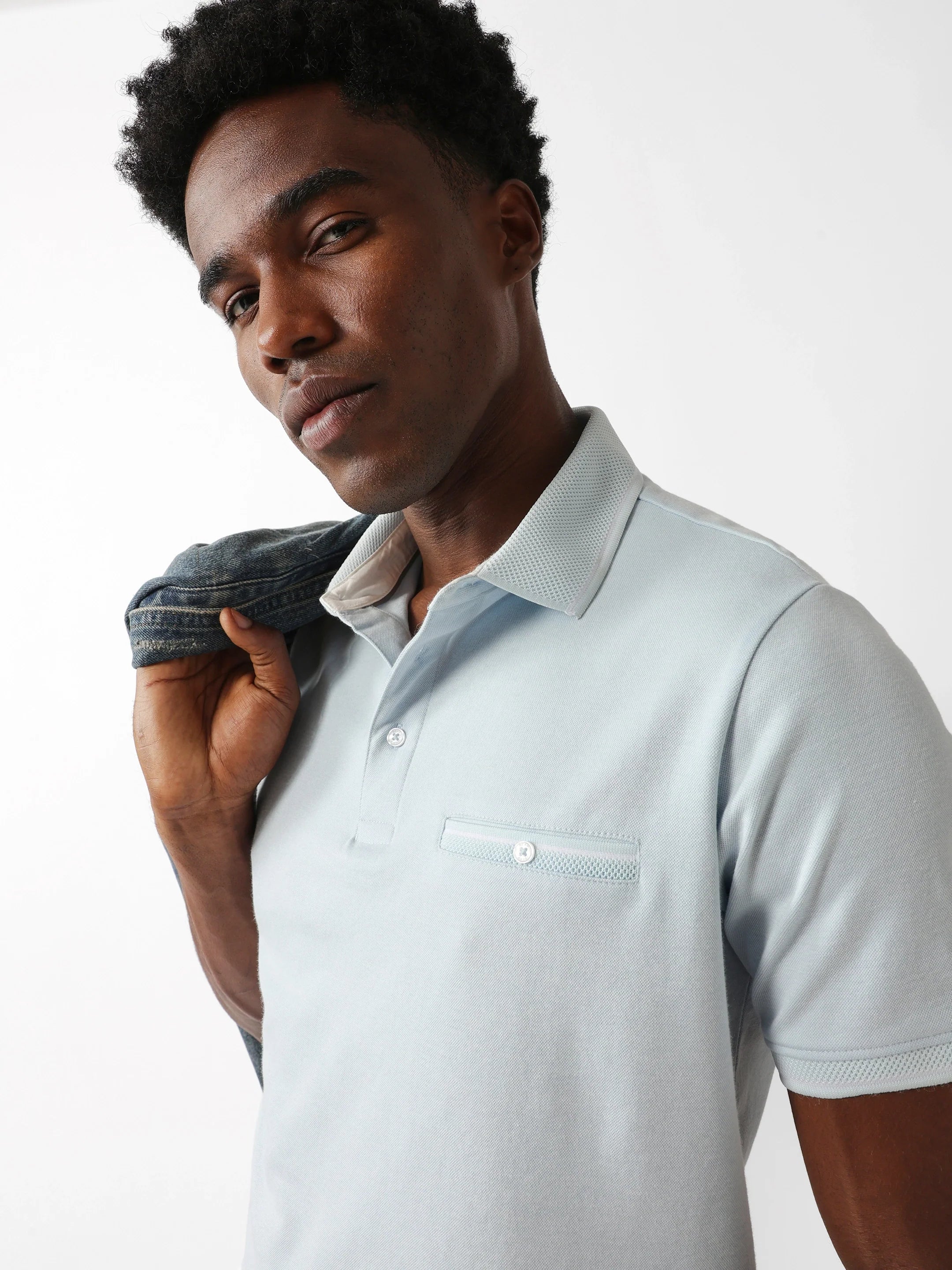 Men Blue Regular Fit Polo