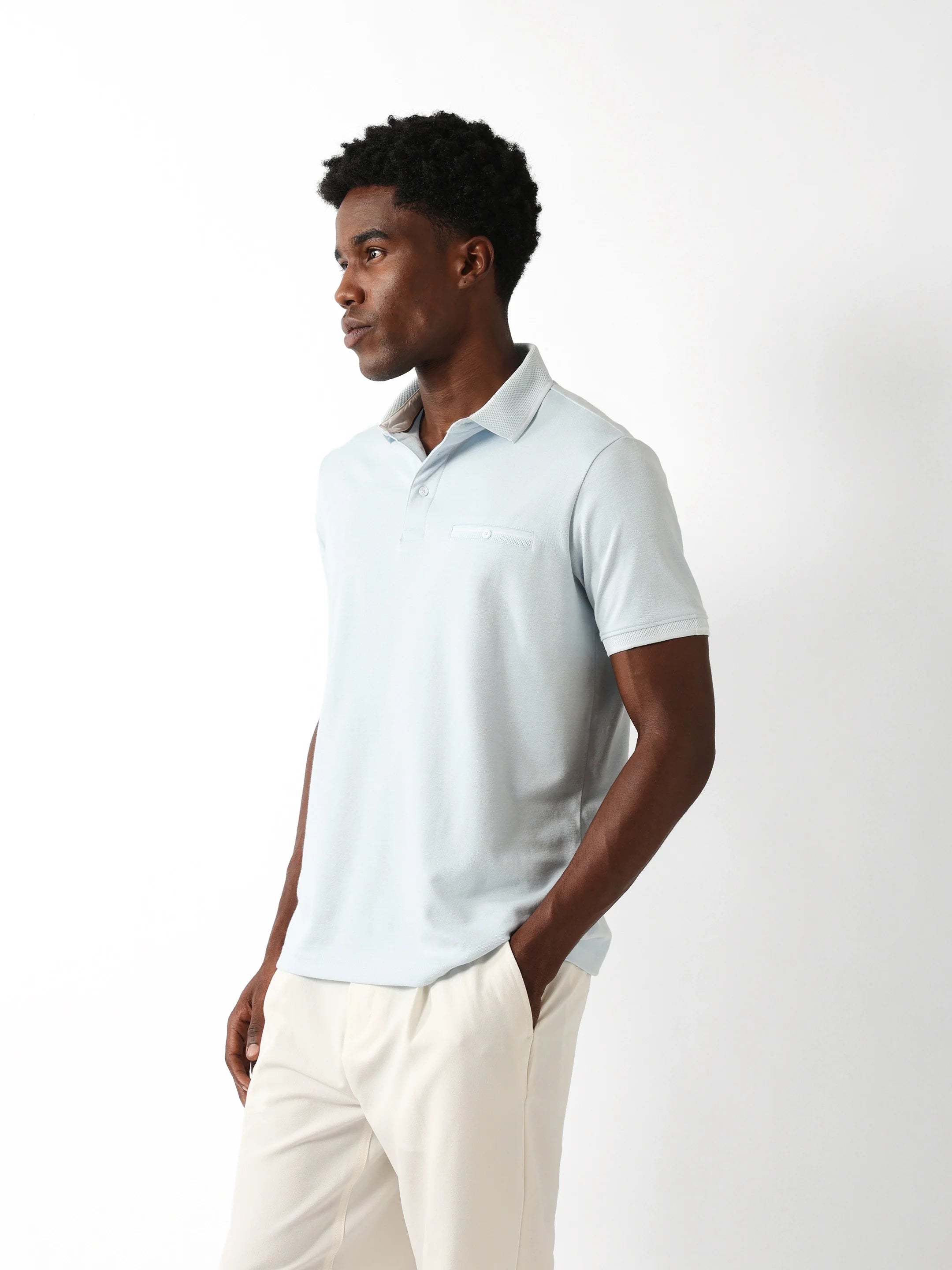 Men Blue Regular Fit Polo
