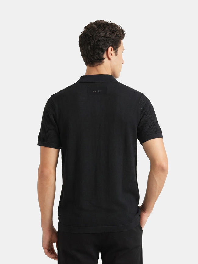 Men Black Regular Fit Polo