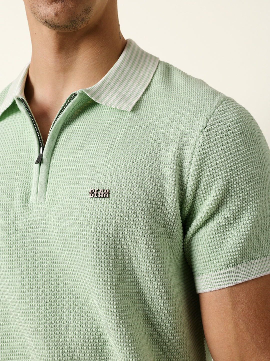 Men Green Half Sleeve Polo T-Shirt