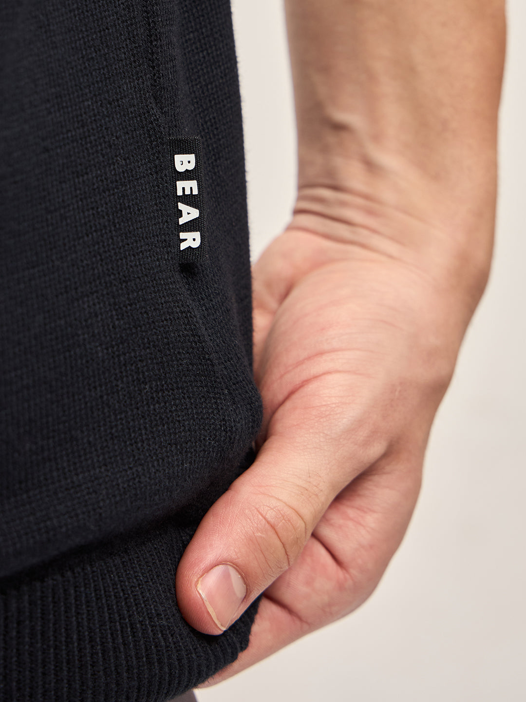 Men Black Ribbed horizontal textured Regular Fit Polo T-shirt