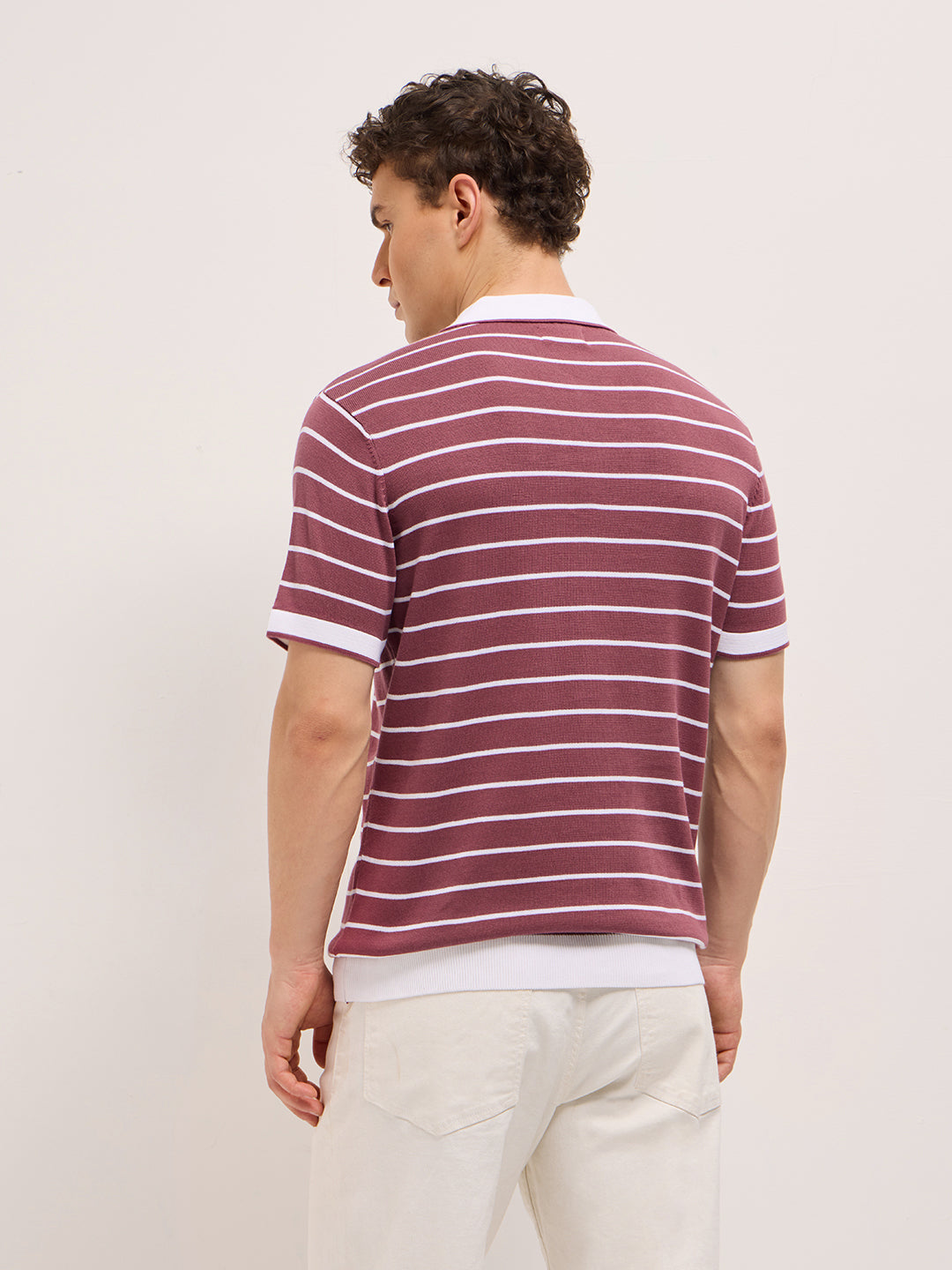 Men Maroon Slim Fit Polo