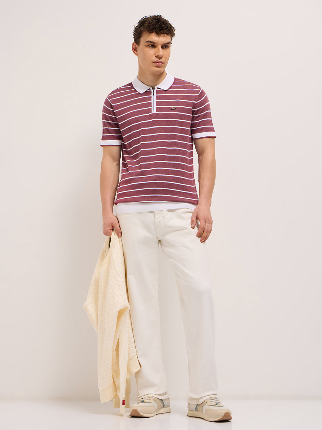Men Maroon Slim Fit Polo