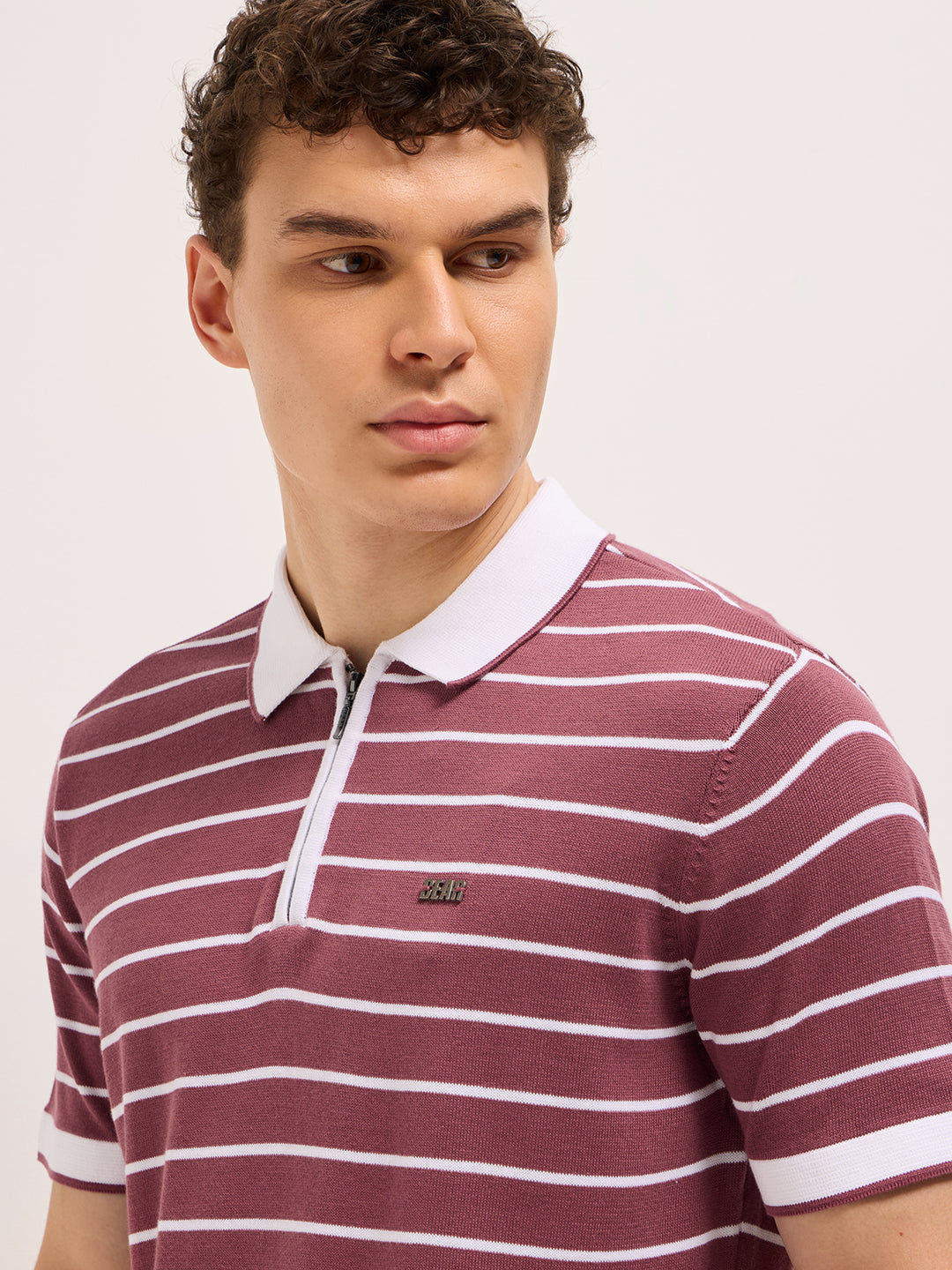 Men Maroon Slim Fit Polo