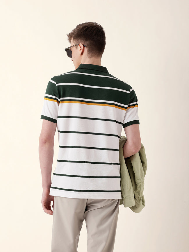 Men Green Half Sleeve Polo T-Shirt