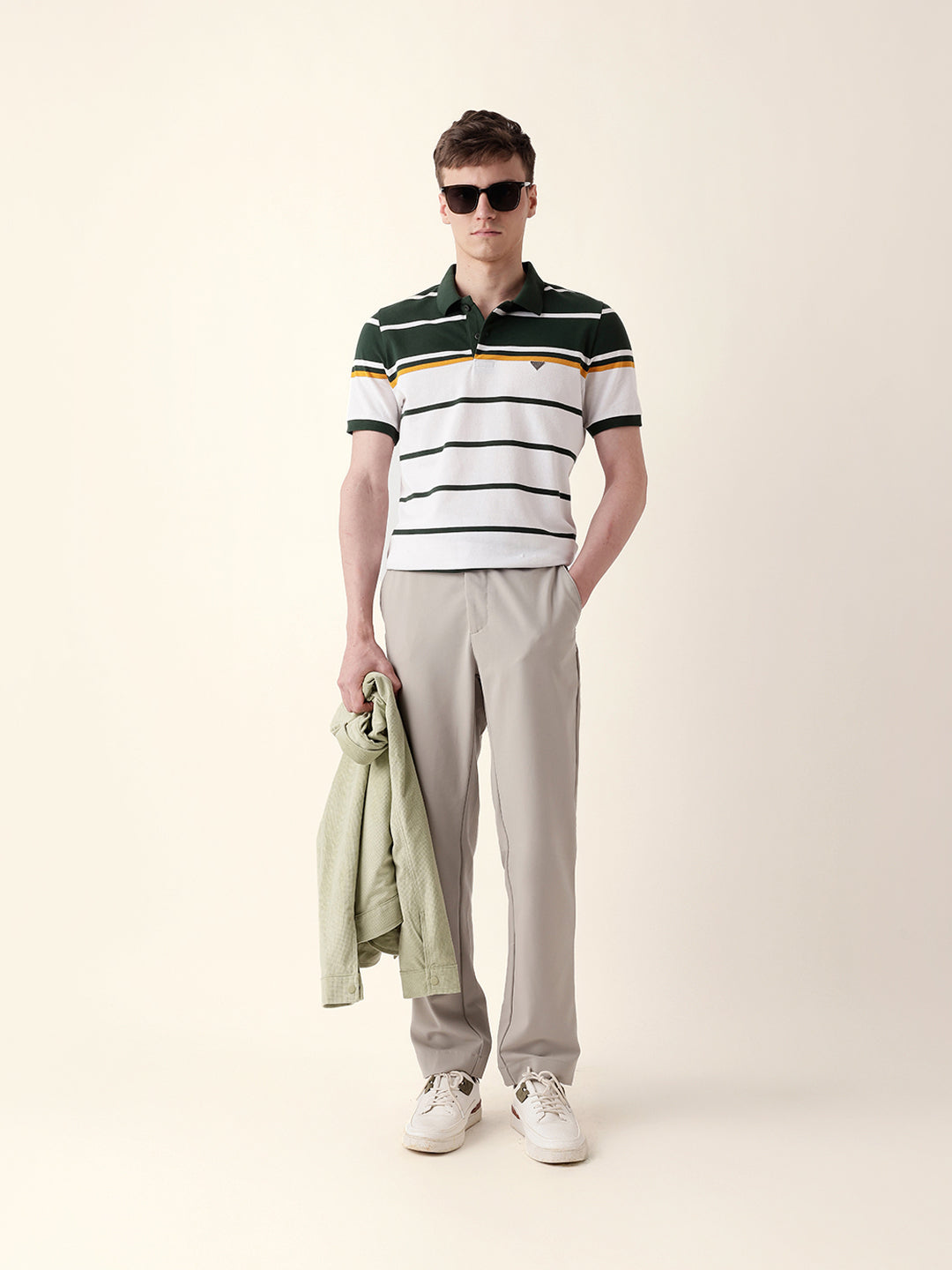 Men Green Half Sleeve Polo T-Shirt