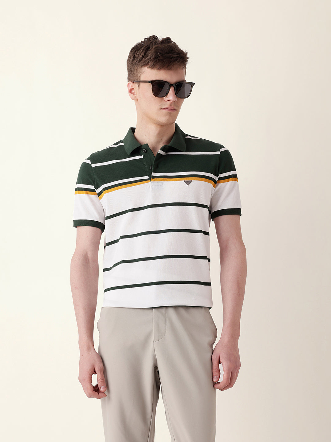 Men Green Half Sleeve Polo T-Shirt