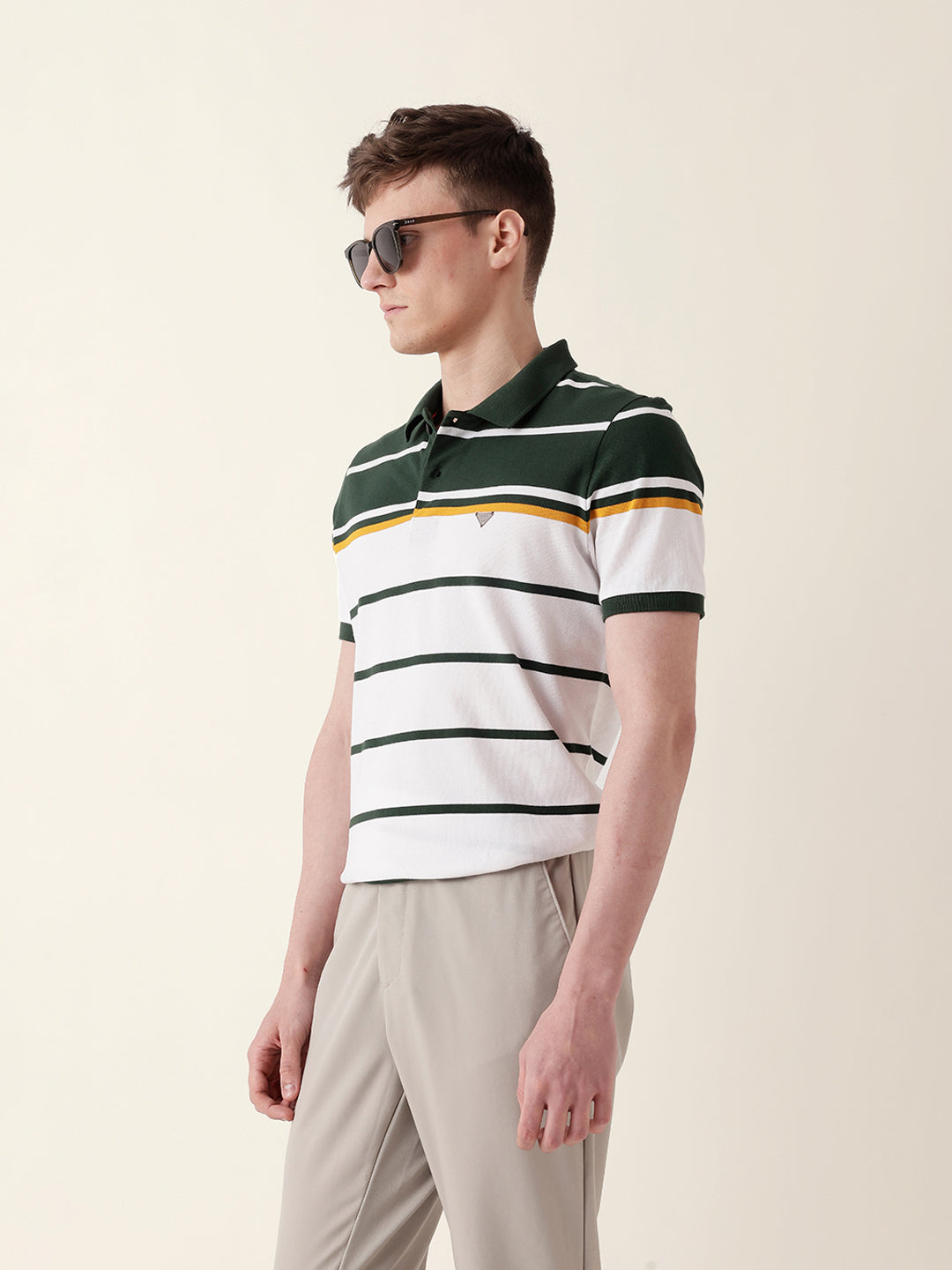 Men Green Half Sleeve Polo T-Shirt