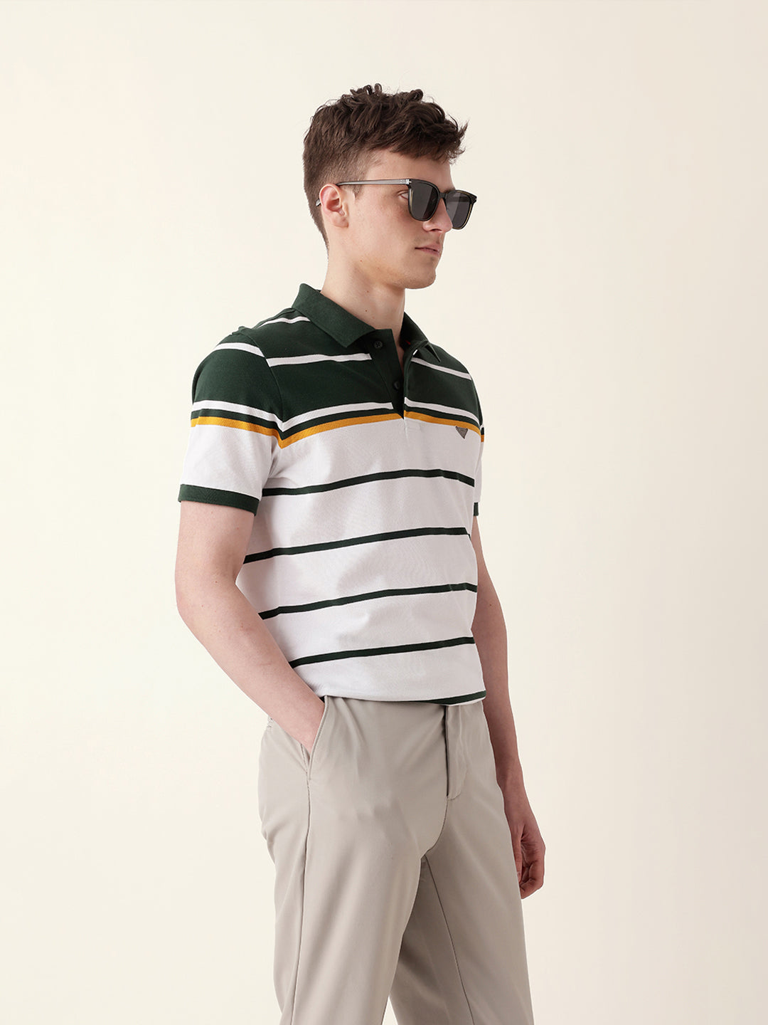 Men Green Half Sleeve Polo T-Shirt