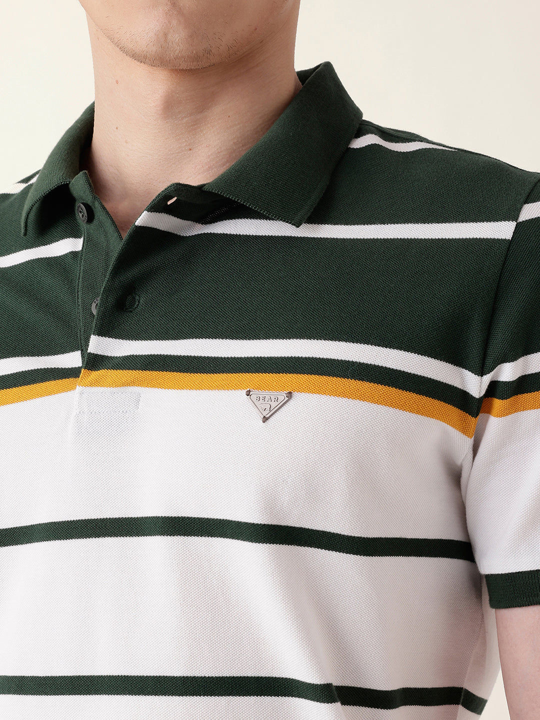 Men Green Half Sleeve Polo T-Shirt