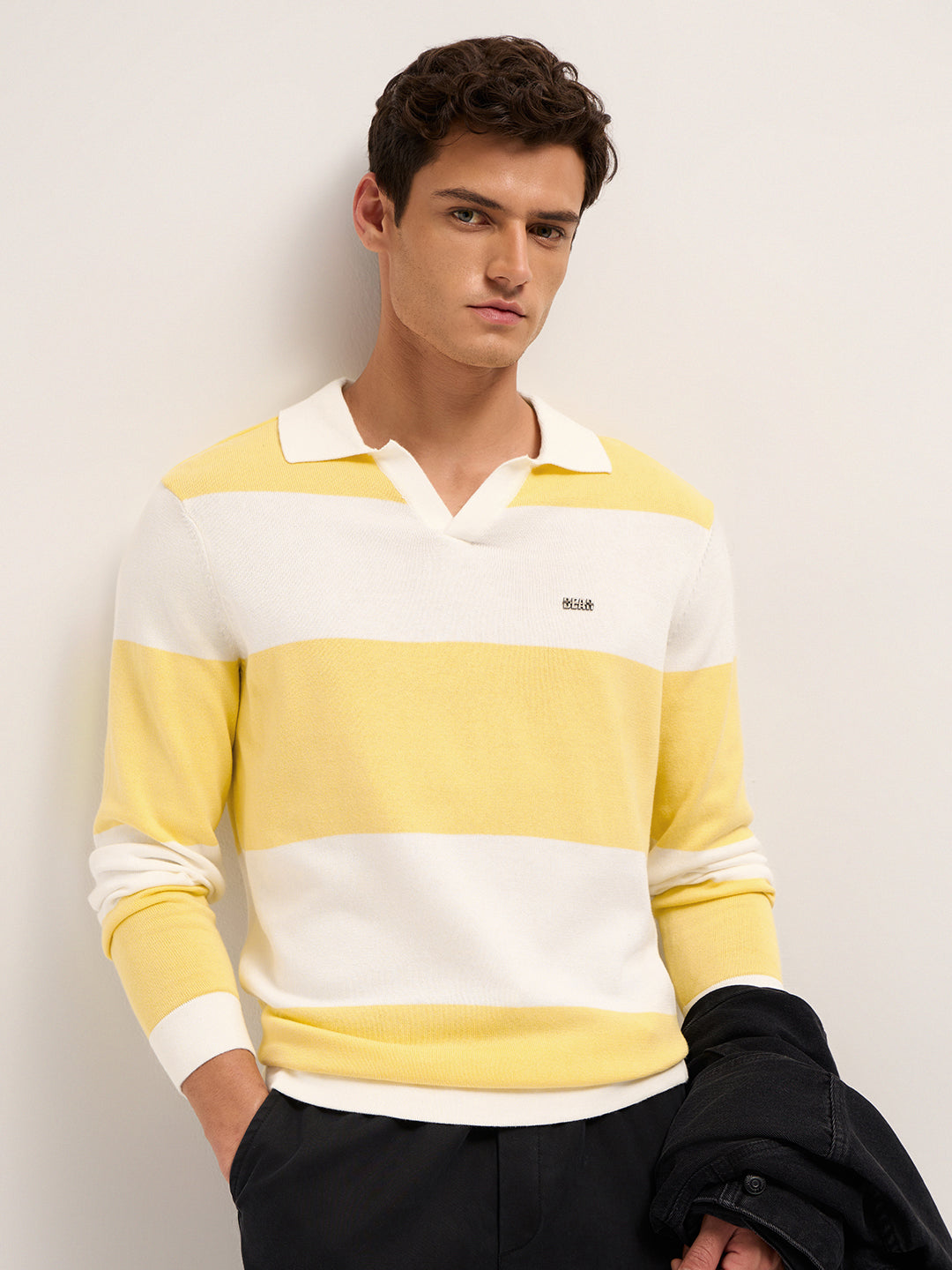 Men Cotton Striped Polo T-Shirt