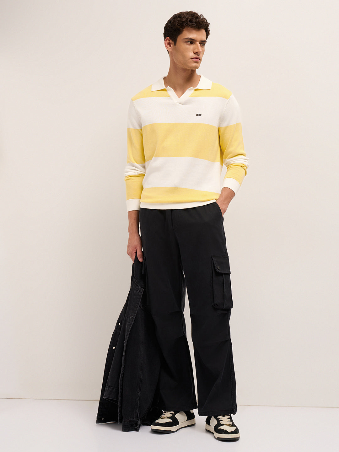 Men Cotton Striped Polo T-Shirt