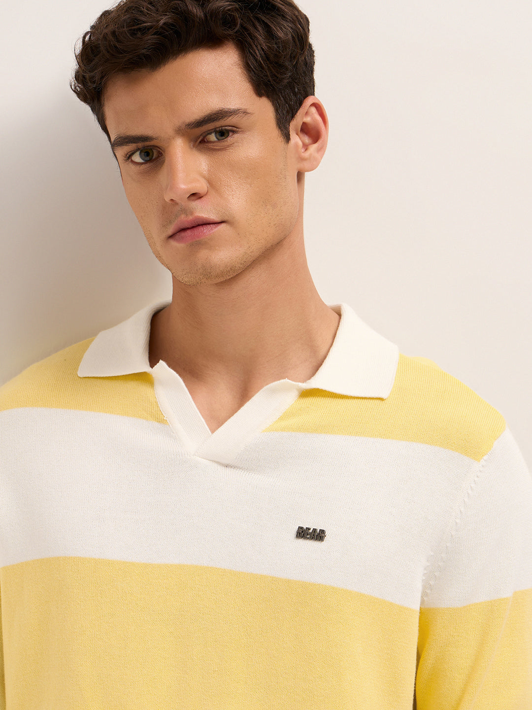 Men Cotton Striped Polo T-Shirt