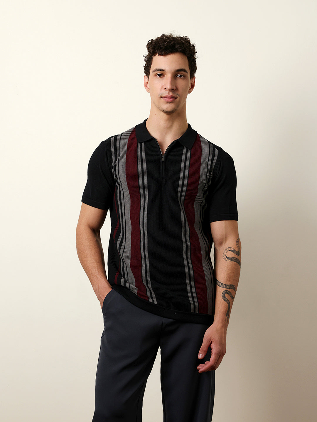 Men Multicolor Half Sleeve Polo T-Shirt