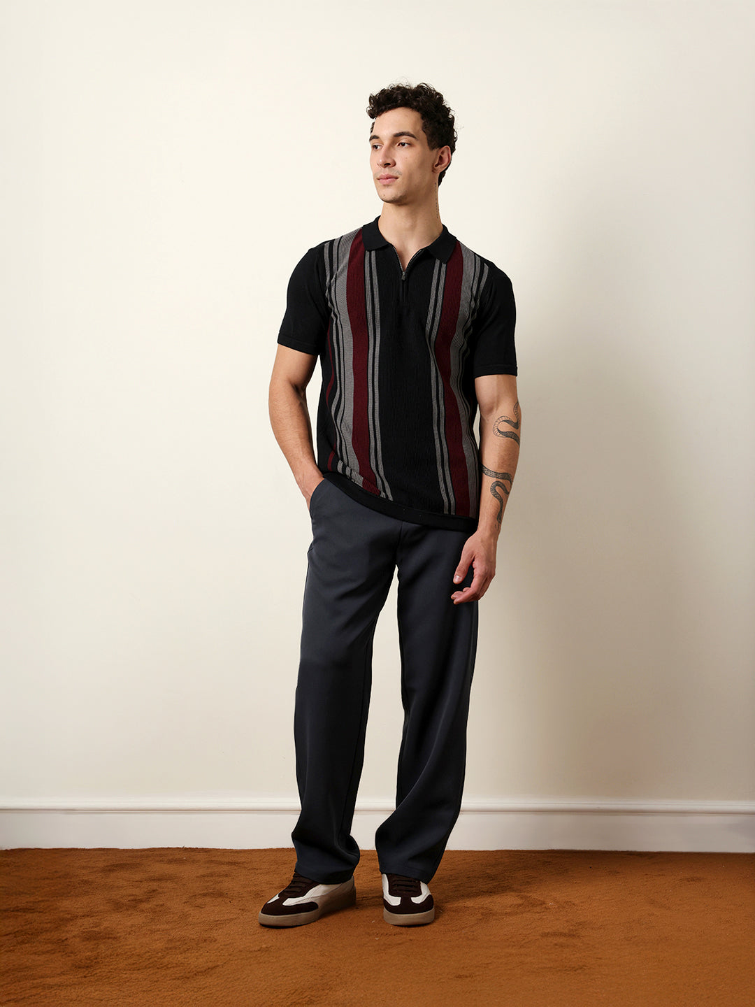 Men Multicolor Half Sleeve Polo T-Shirt