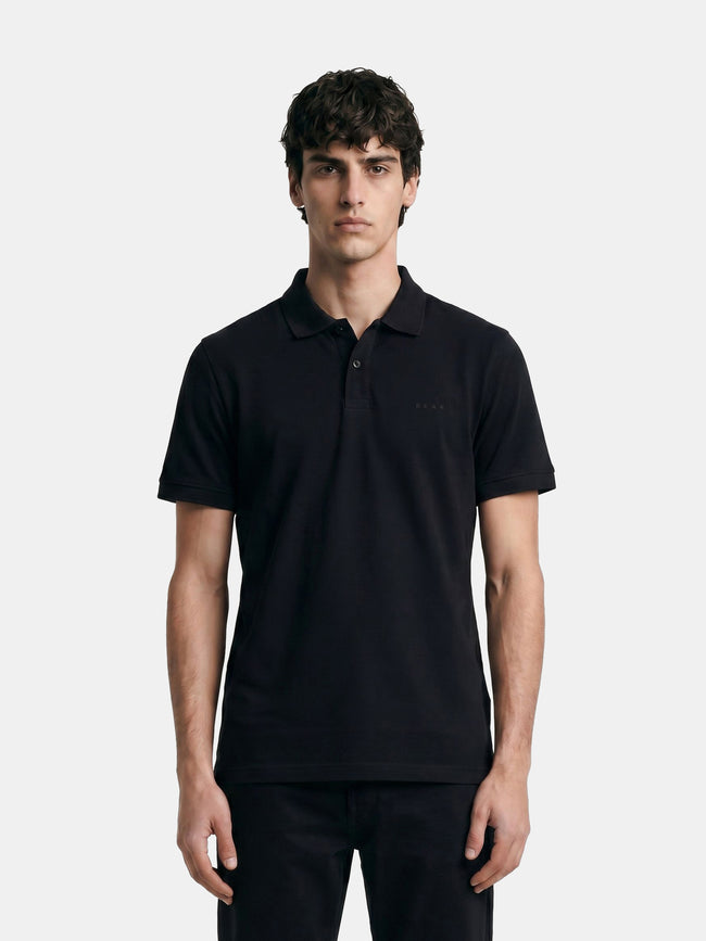 Men Black Solid Cotton Polo T-Shirt