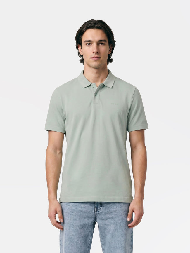 Men Green Solid Cotton Polo T-Shirt