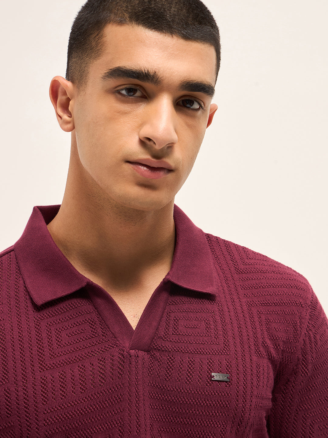 Men Maroon Slim Fit Polo