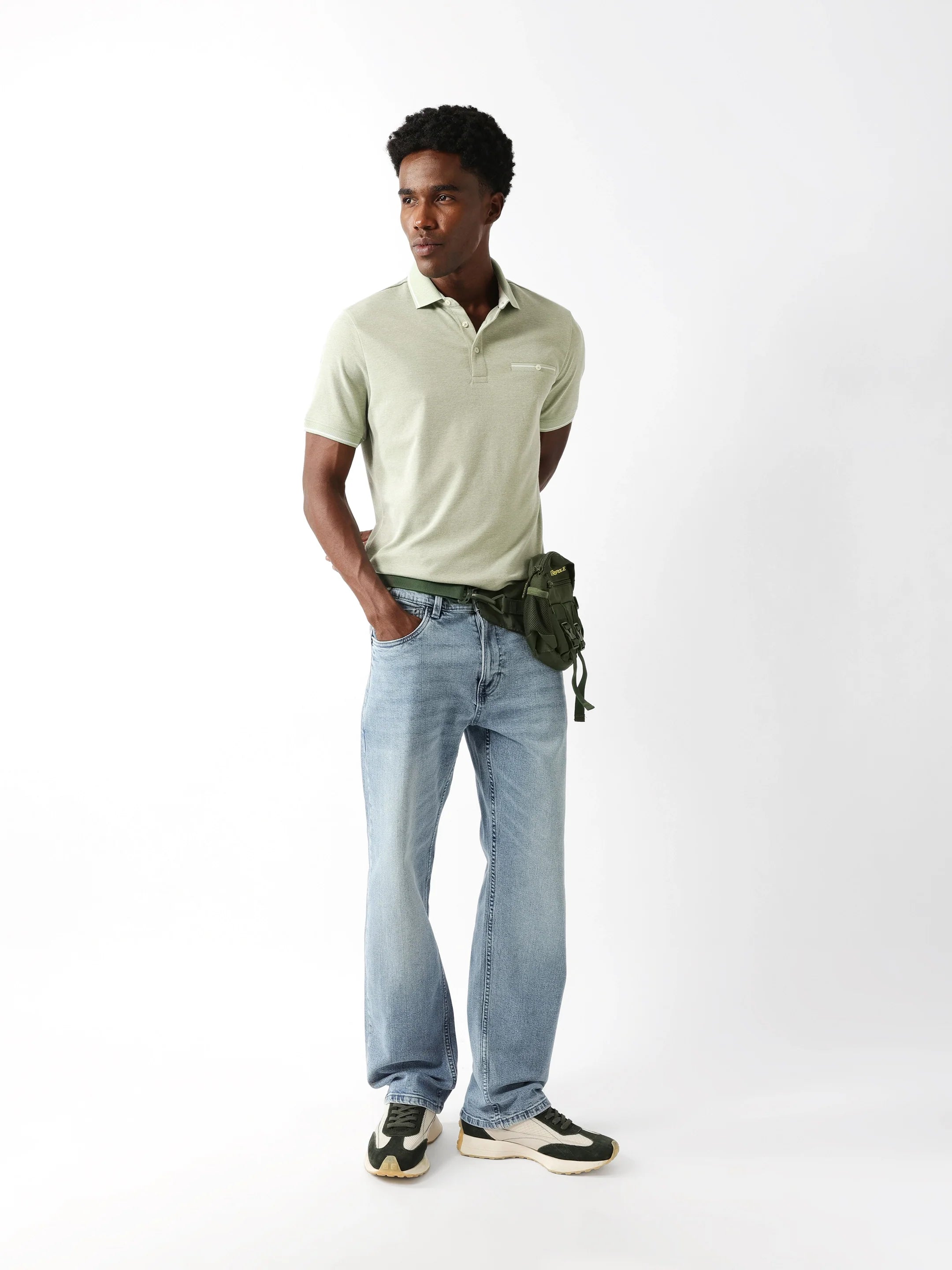 Men Green Regular Fit Polo