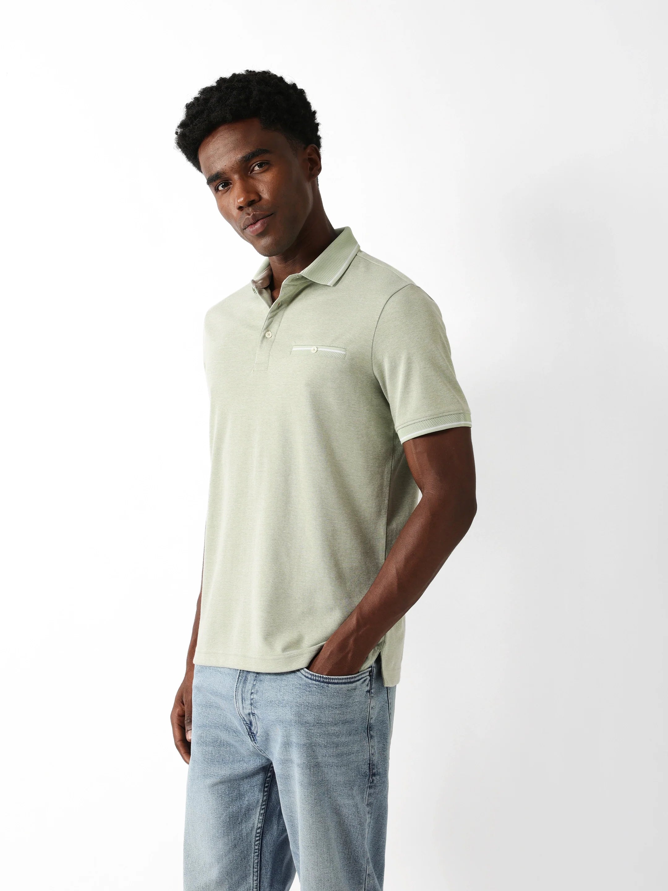 Men Green Regular Fit Polo