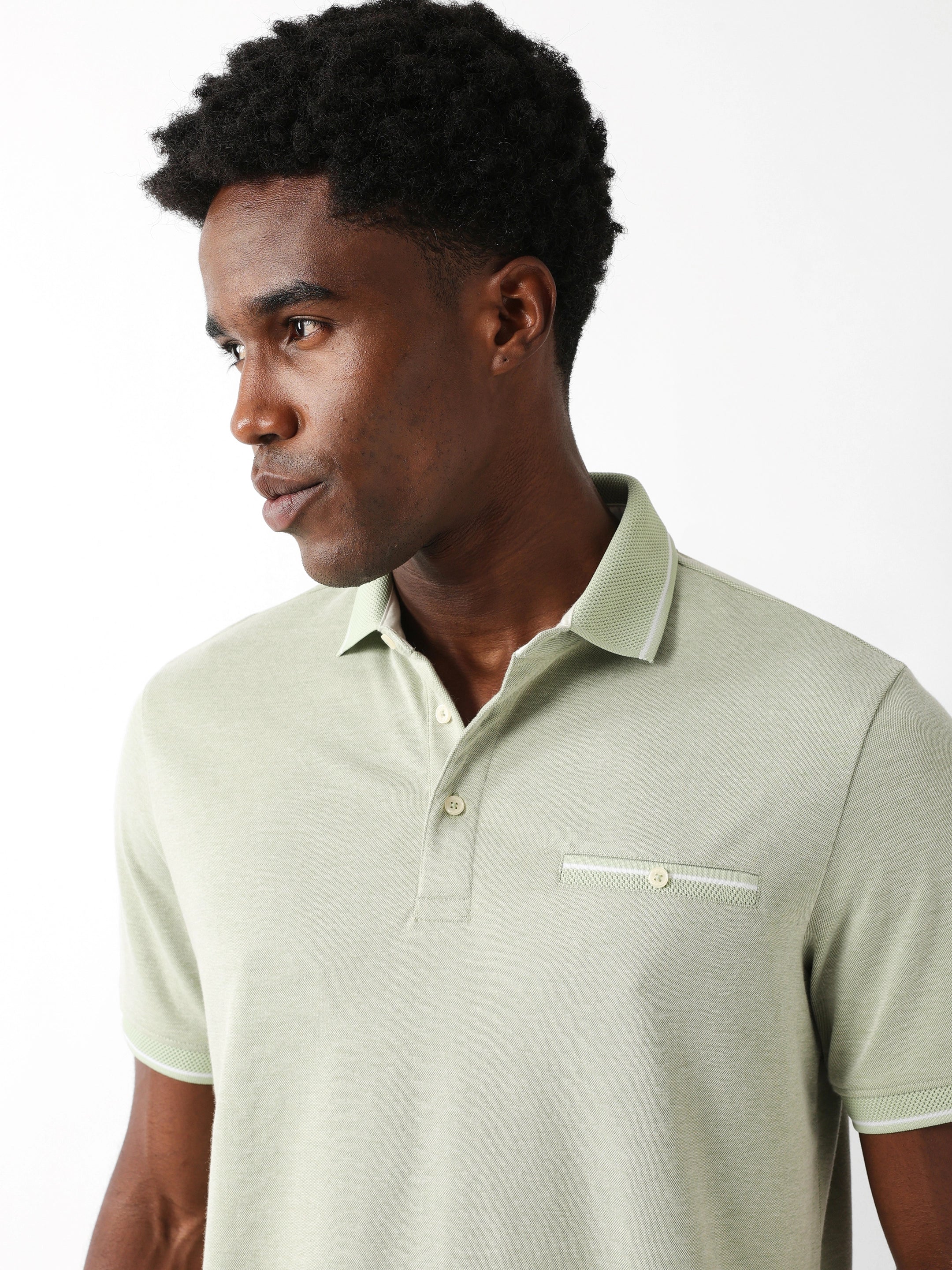 Men Green Regular Fit Polo