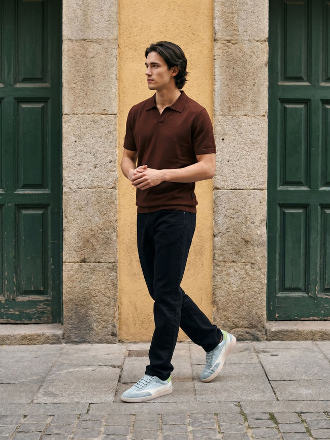 Men Brown Polo T-Shirt