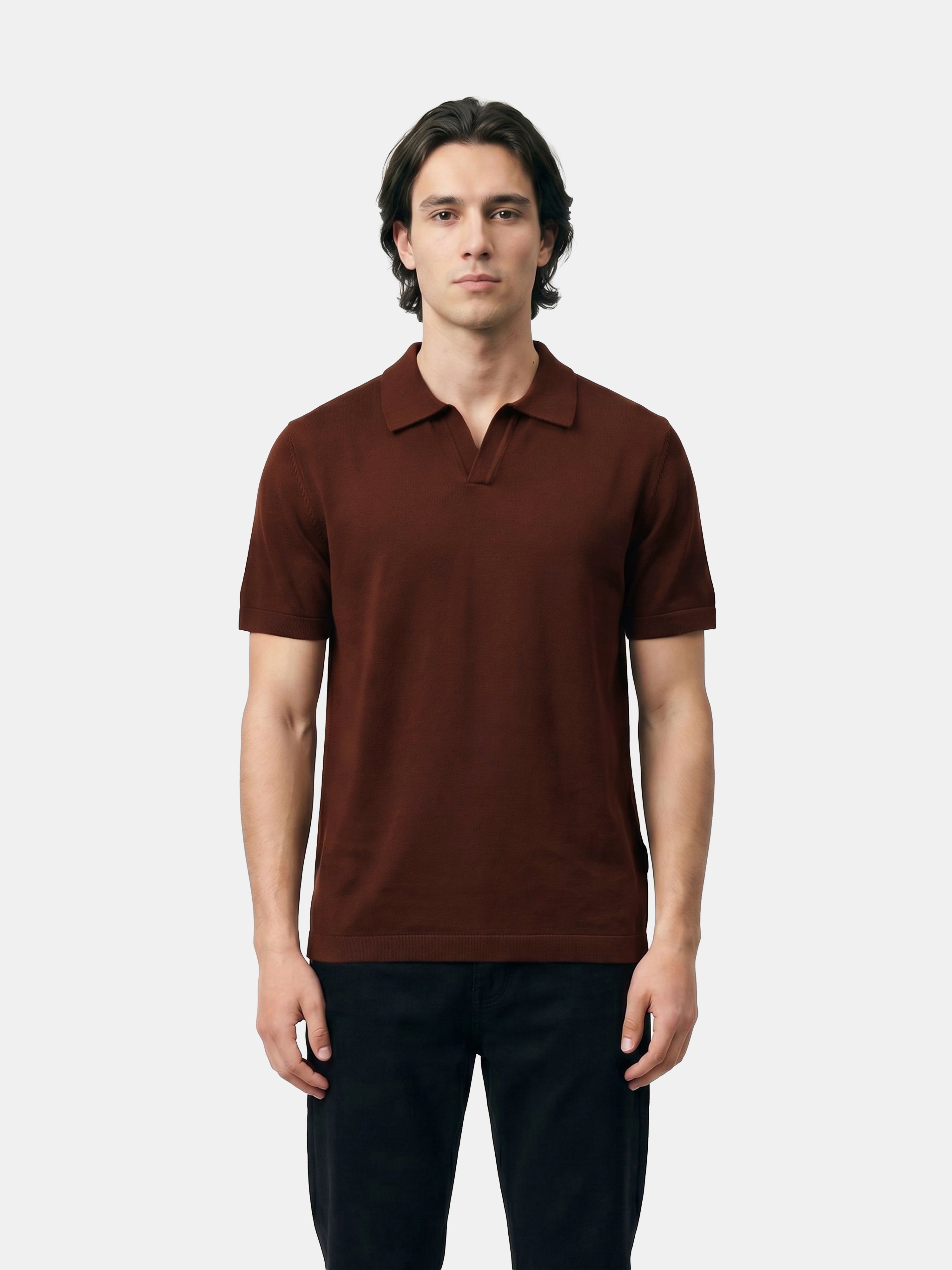 Men Brown Polo T-Shirt