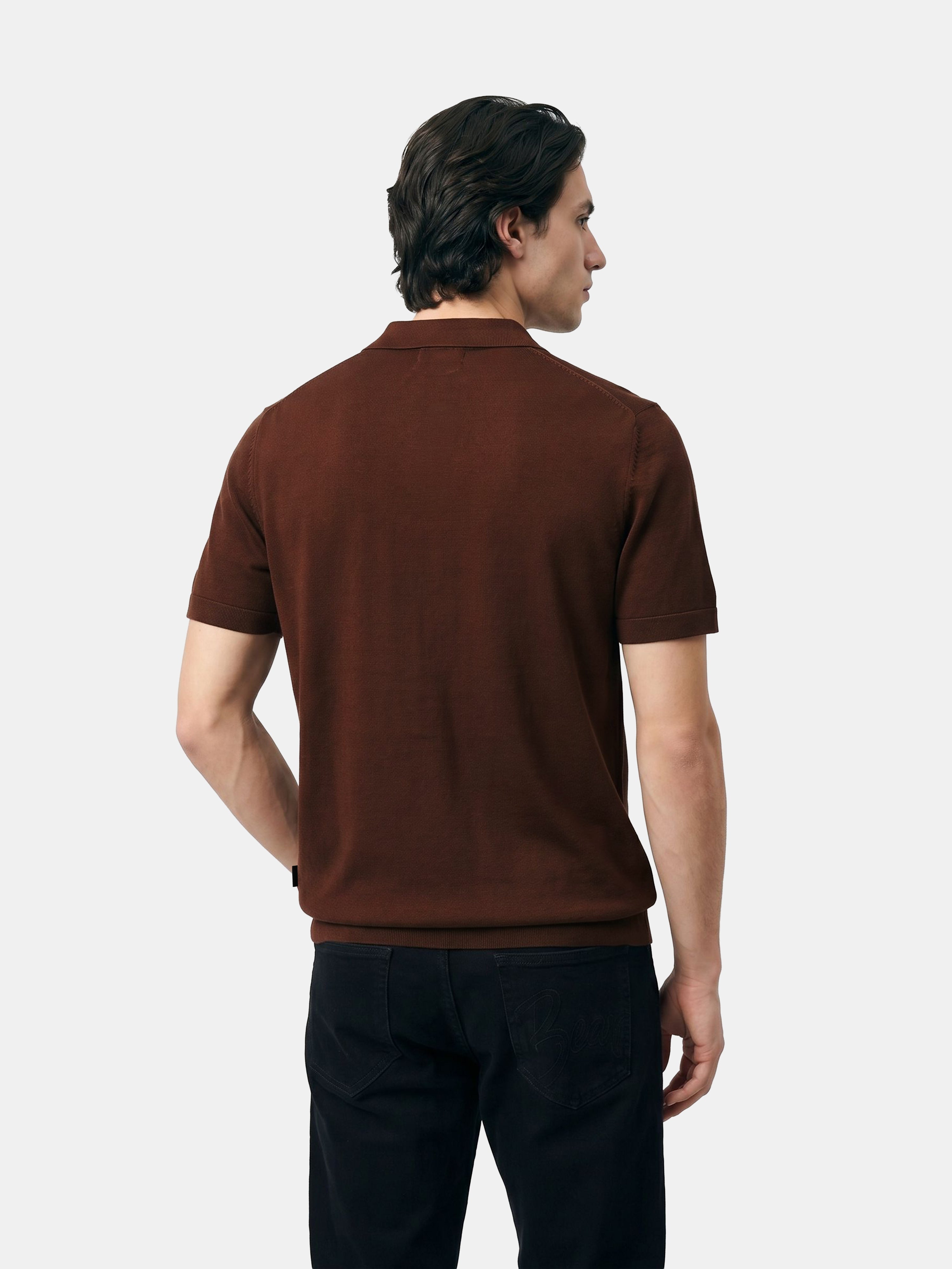 Men Brown Polo T-Shirt