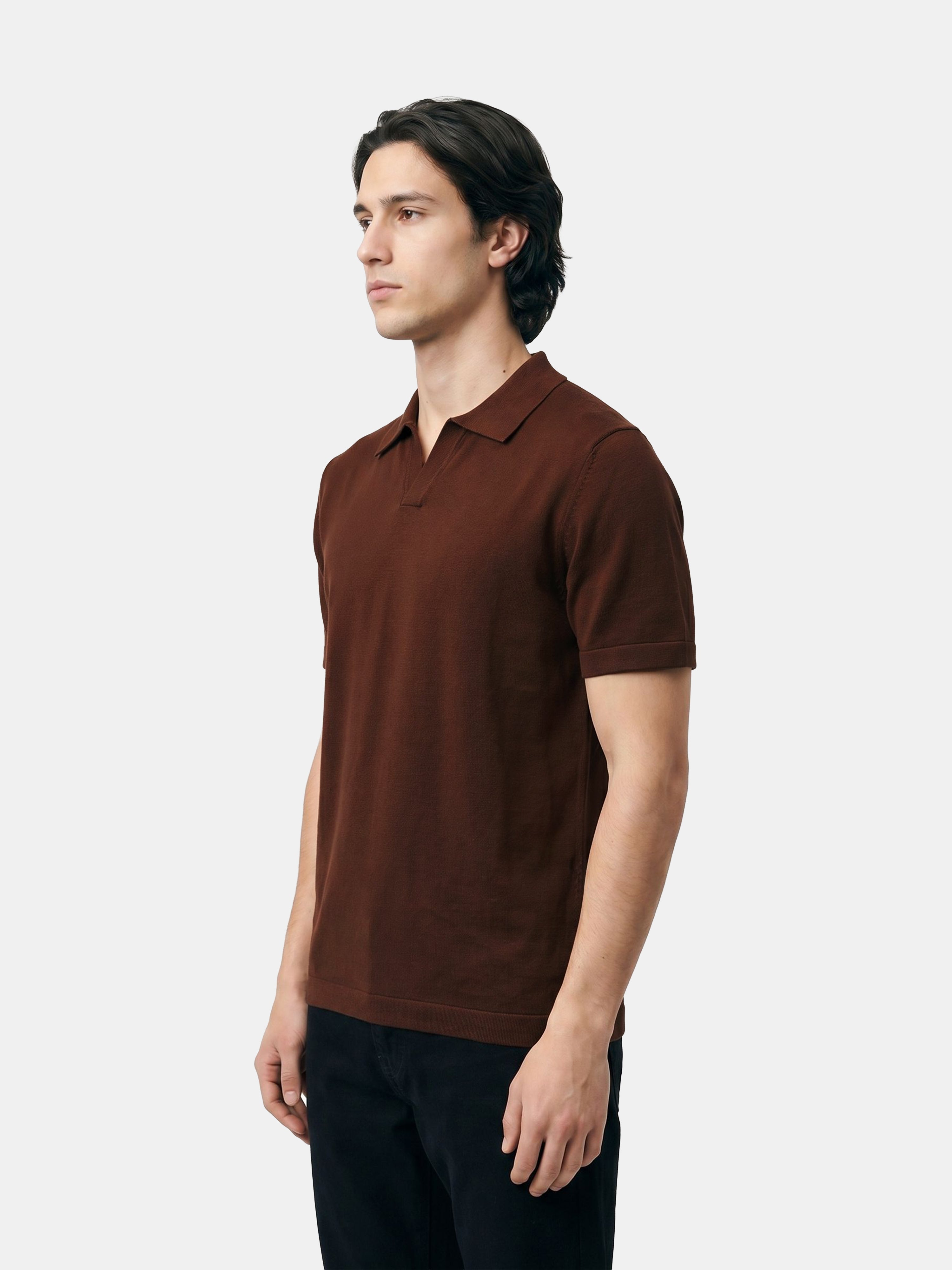 Men Brown Polo T-Shirt
