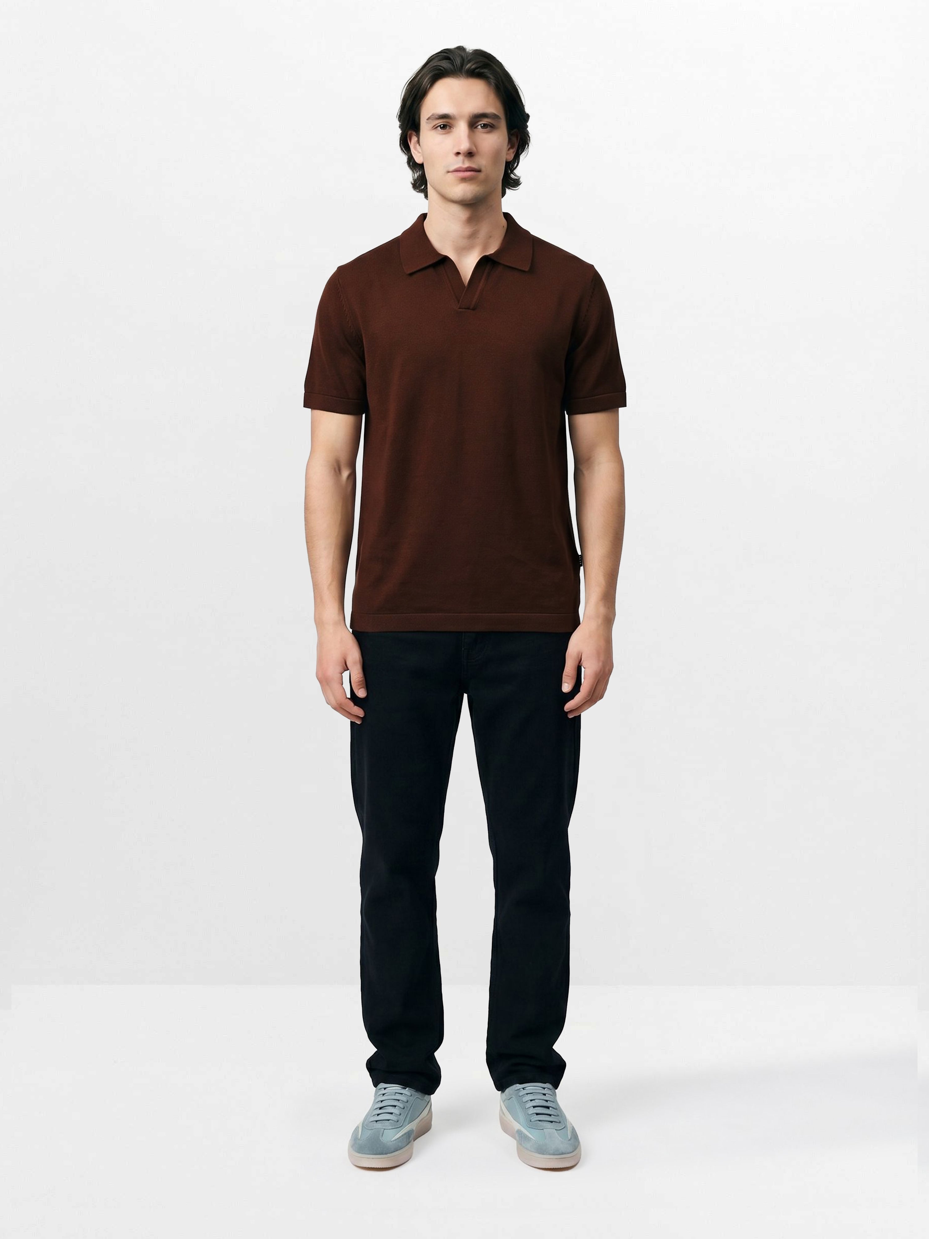 Men Brown Polo T-Shirt