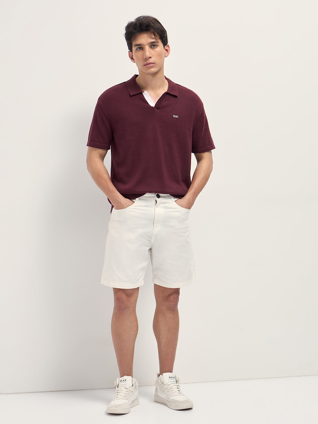 Men Maroon Solid Relaxed Fit Polo