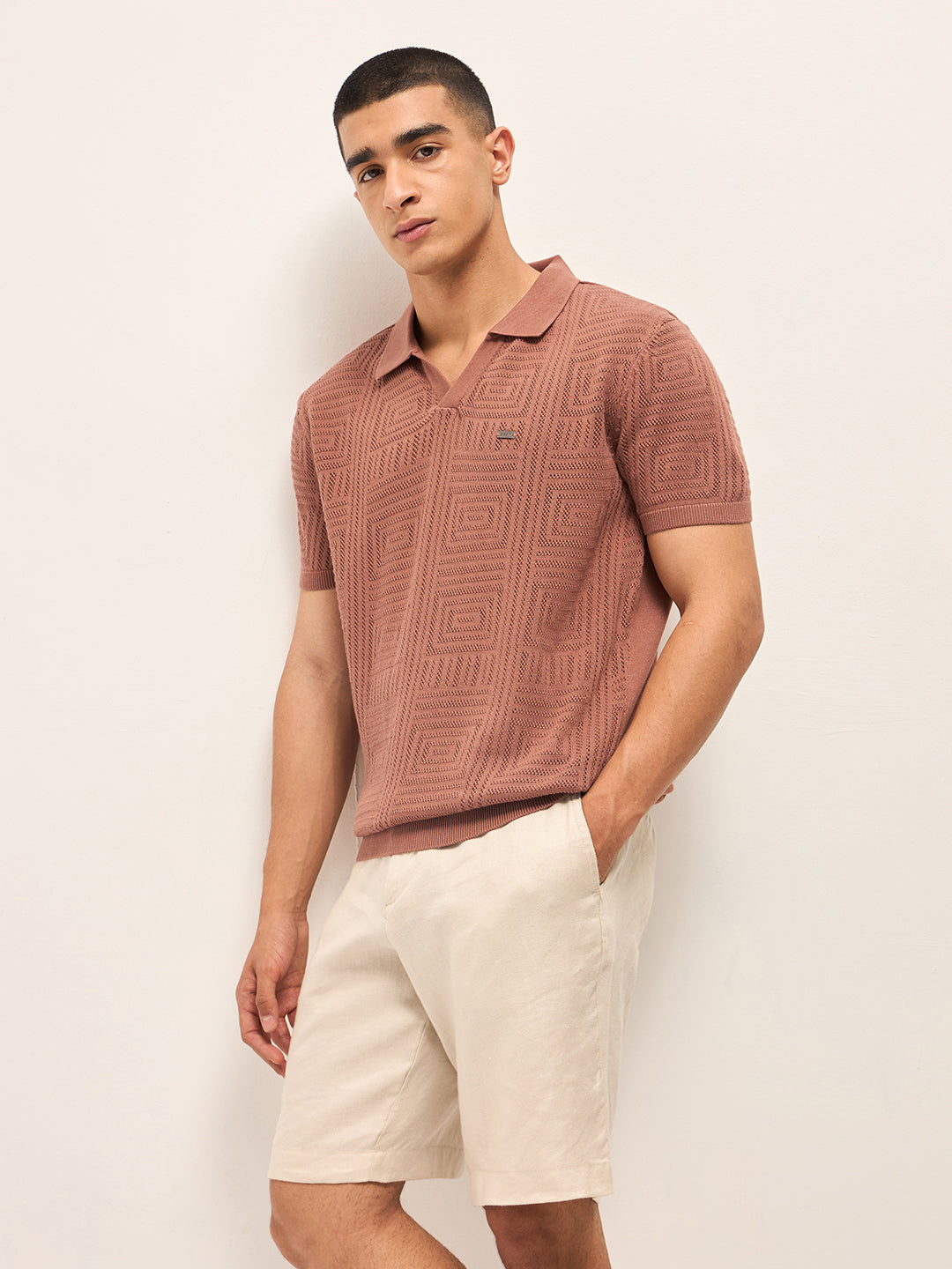 Men Rust Slim Fit Polo