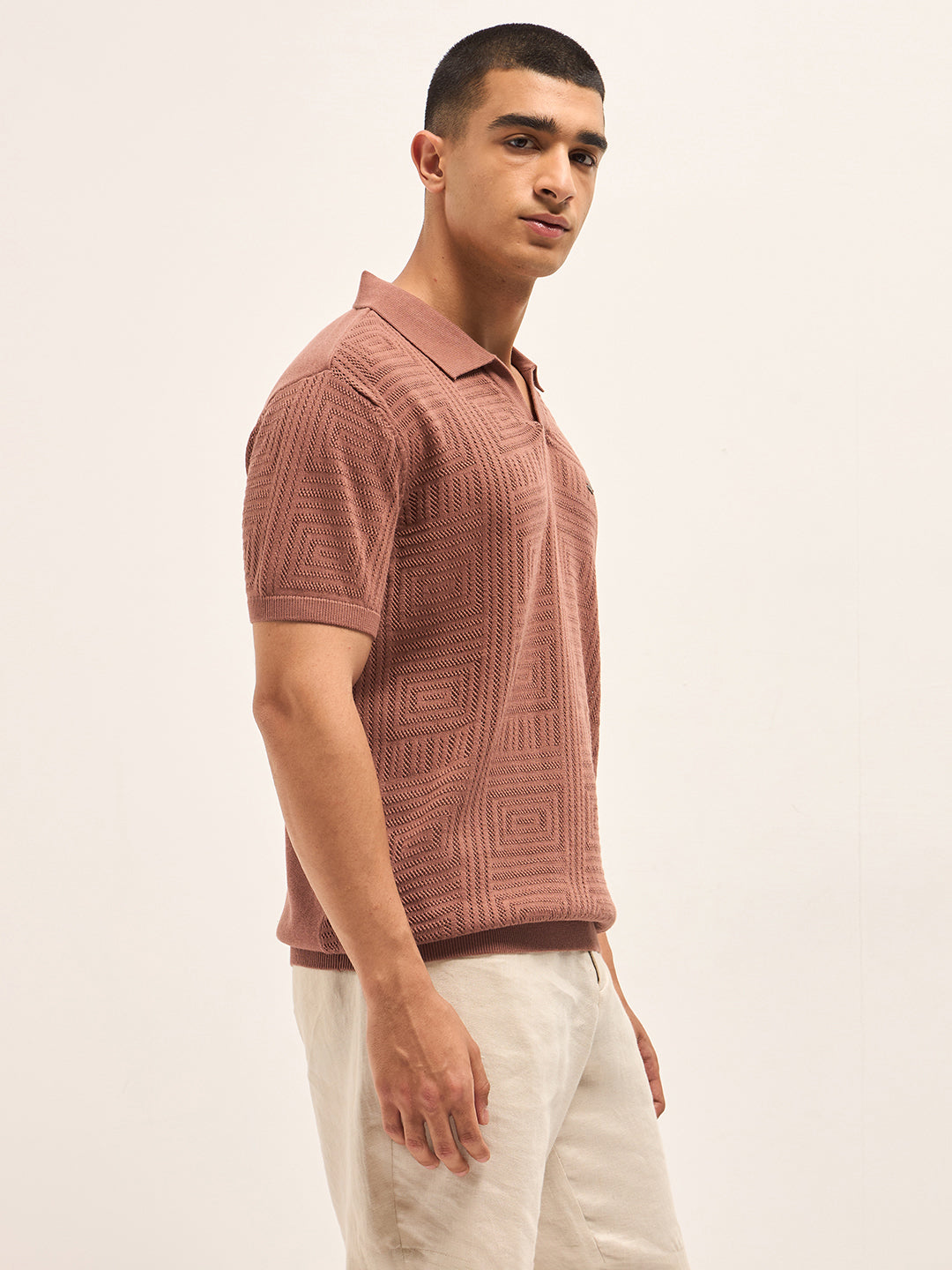 Men Rust Slim Fit Polo