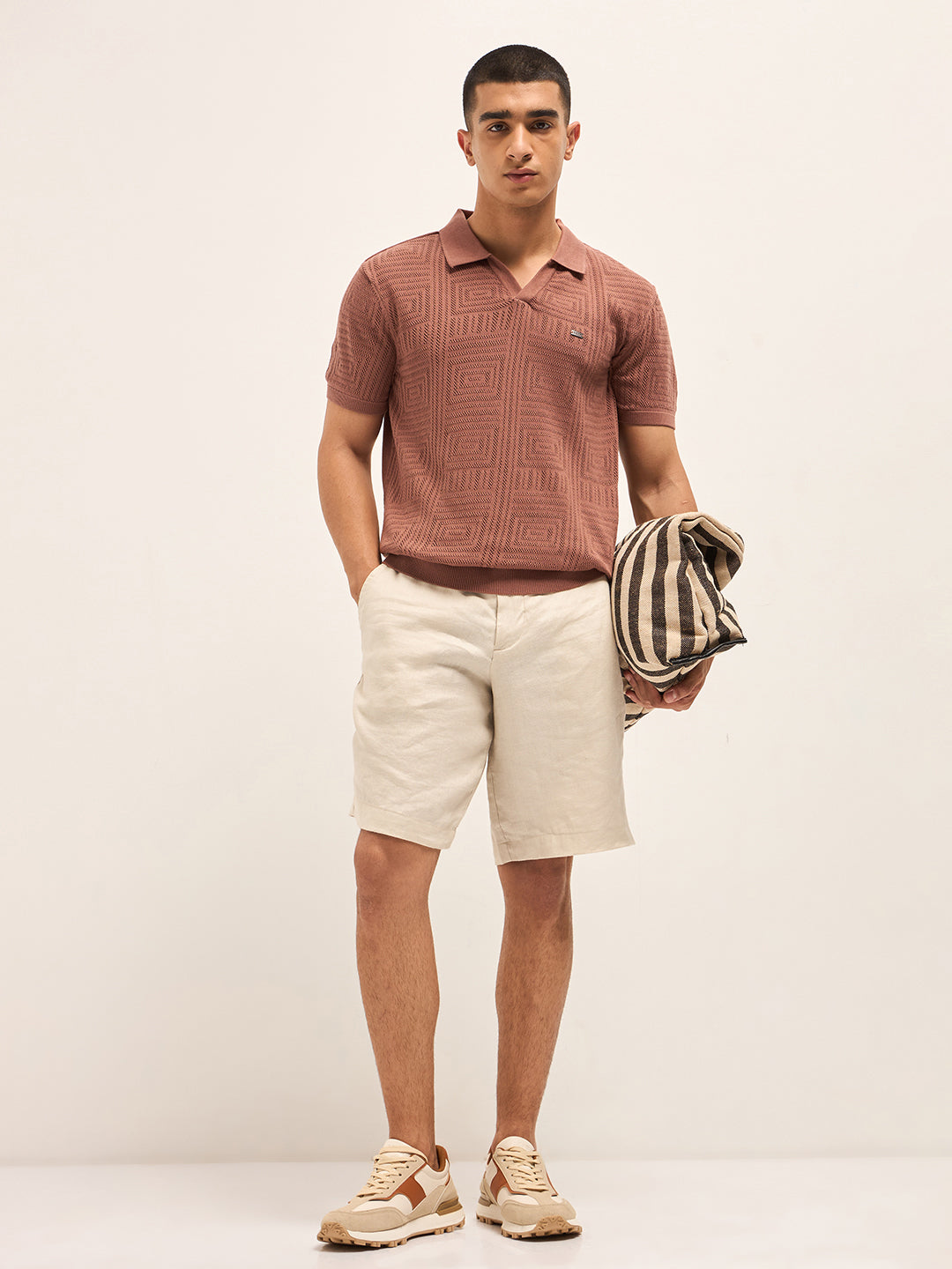 Men Rust Slim Fit Polo