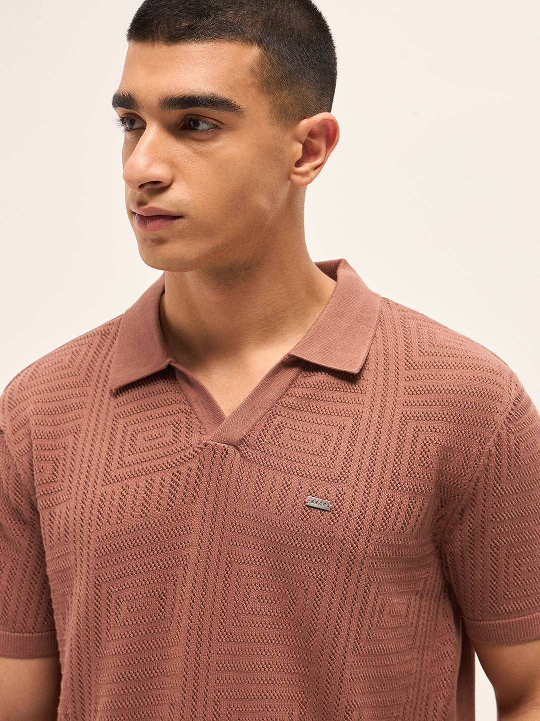 Men Rust Slim Fit Polo