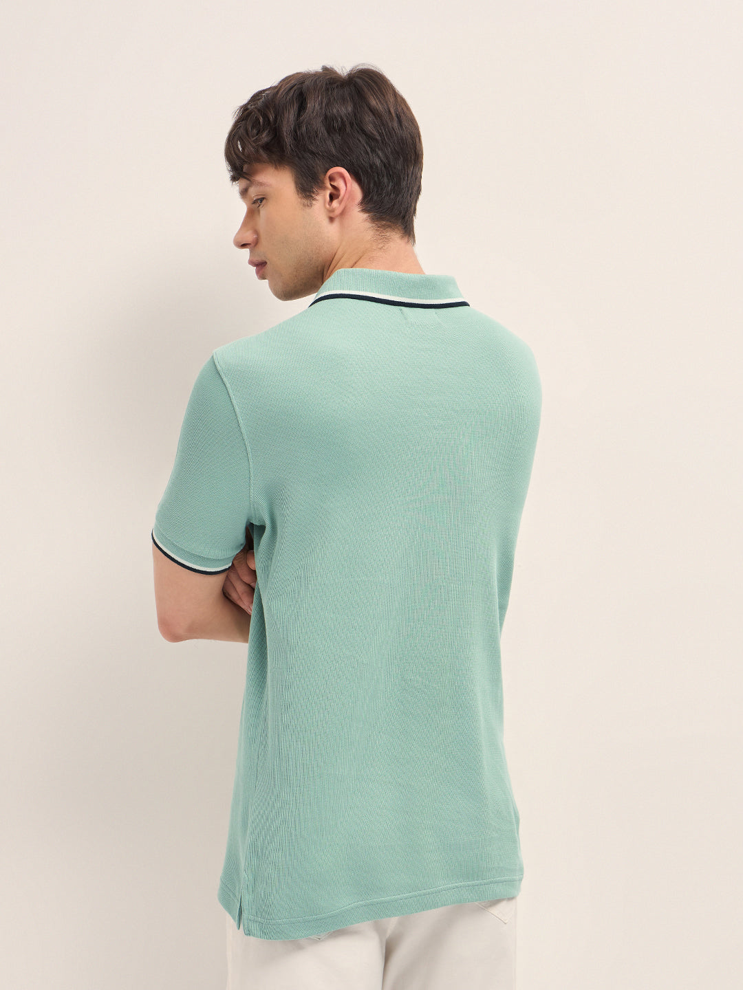 Men Cotton Solid Polo T-Shirt