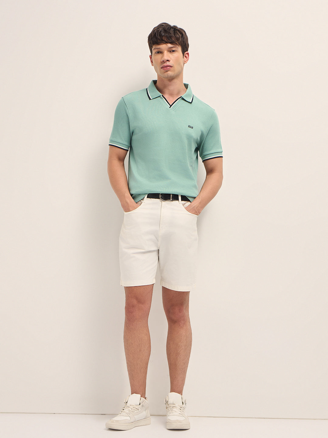 Men Cotton Solid Polo T-Shirt