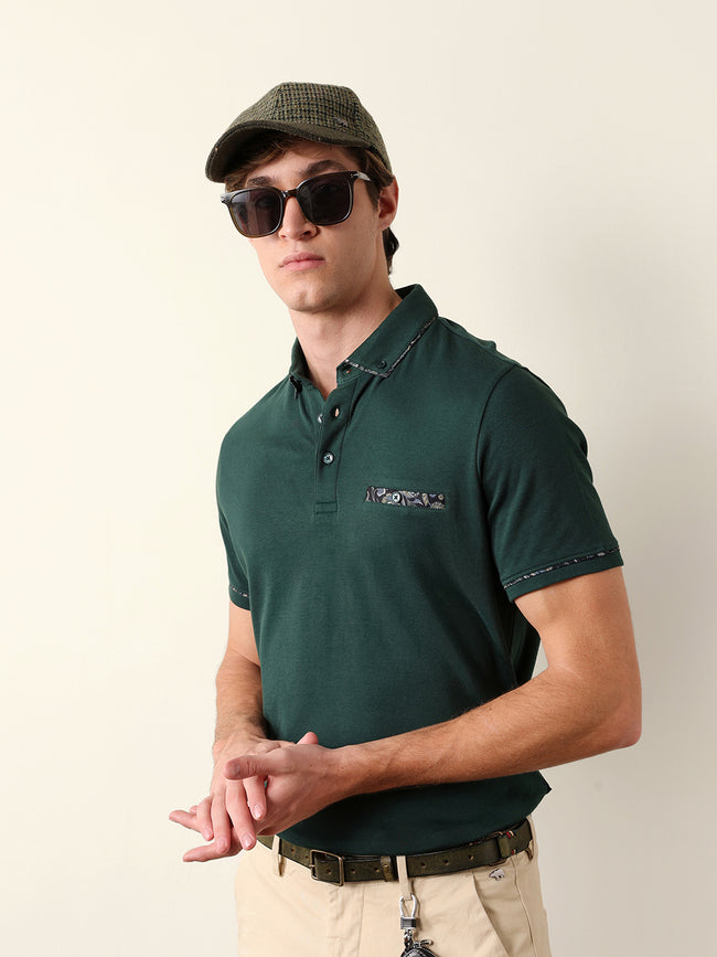 Men Solid Polo T-Shirt