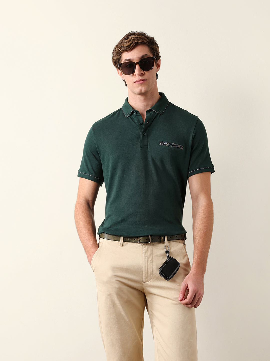 Men Solid Polo T-Shirt