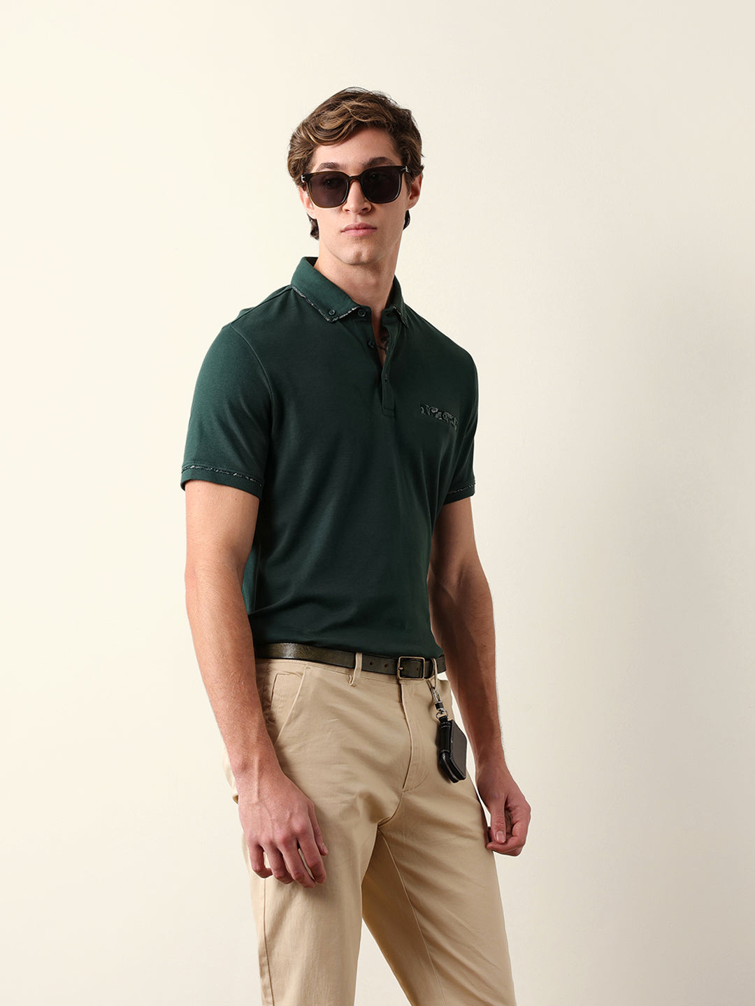 Men Solid Polo T-Shirt