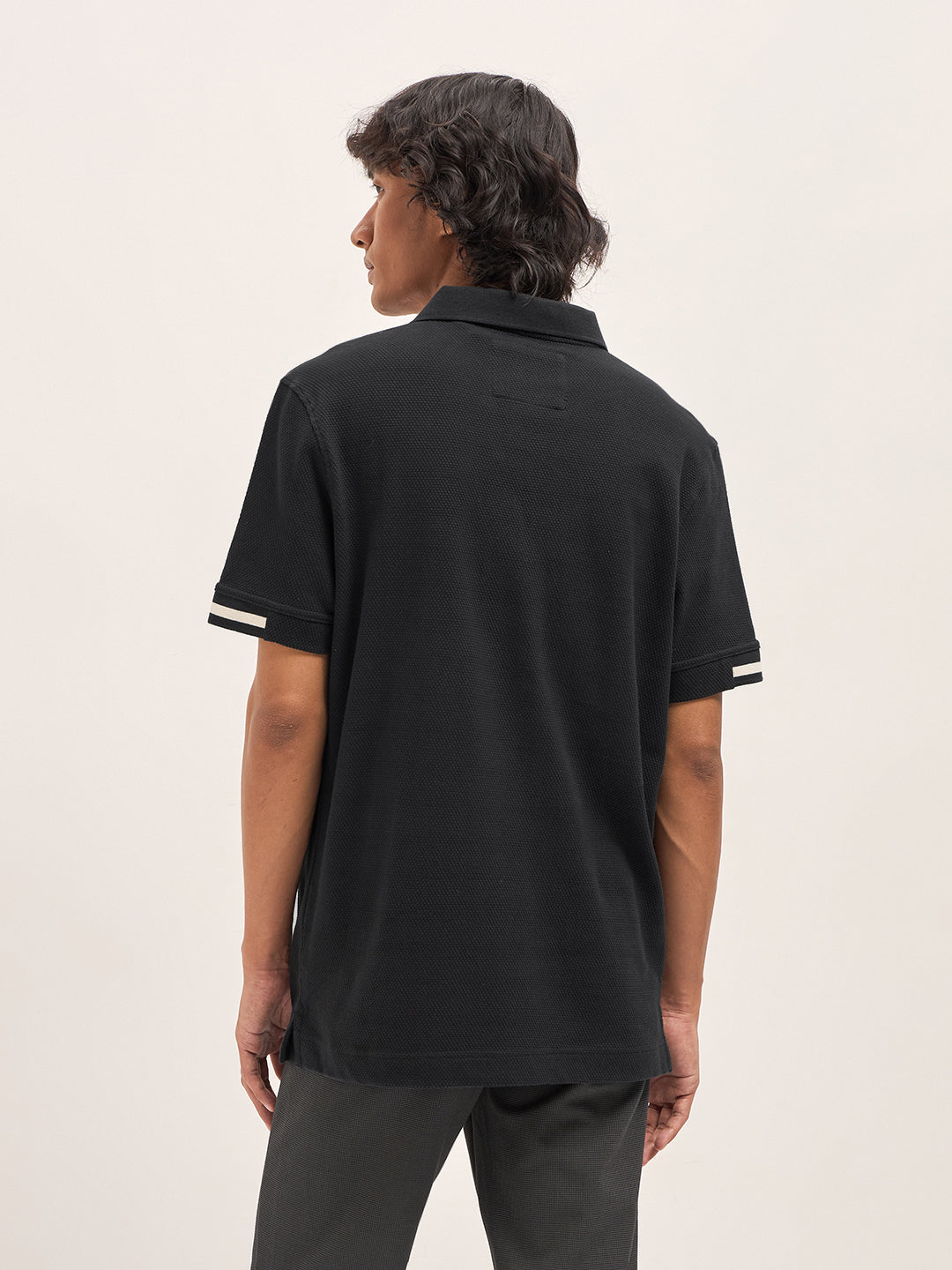 Men Black Slim Fit Polo