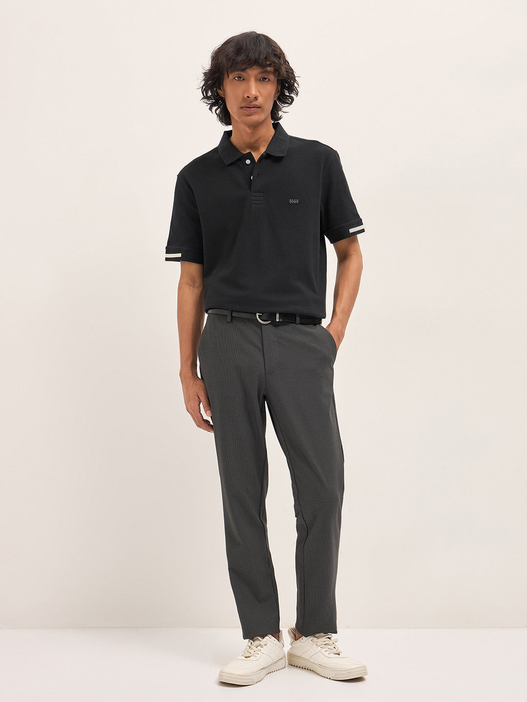 Men Black Slim Fit Polo